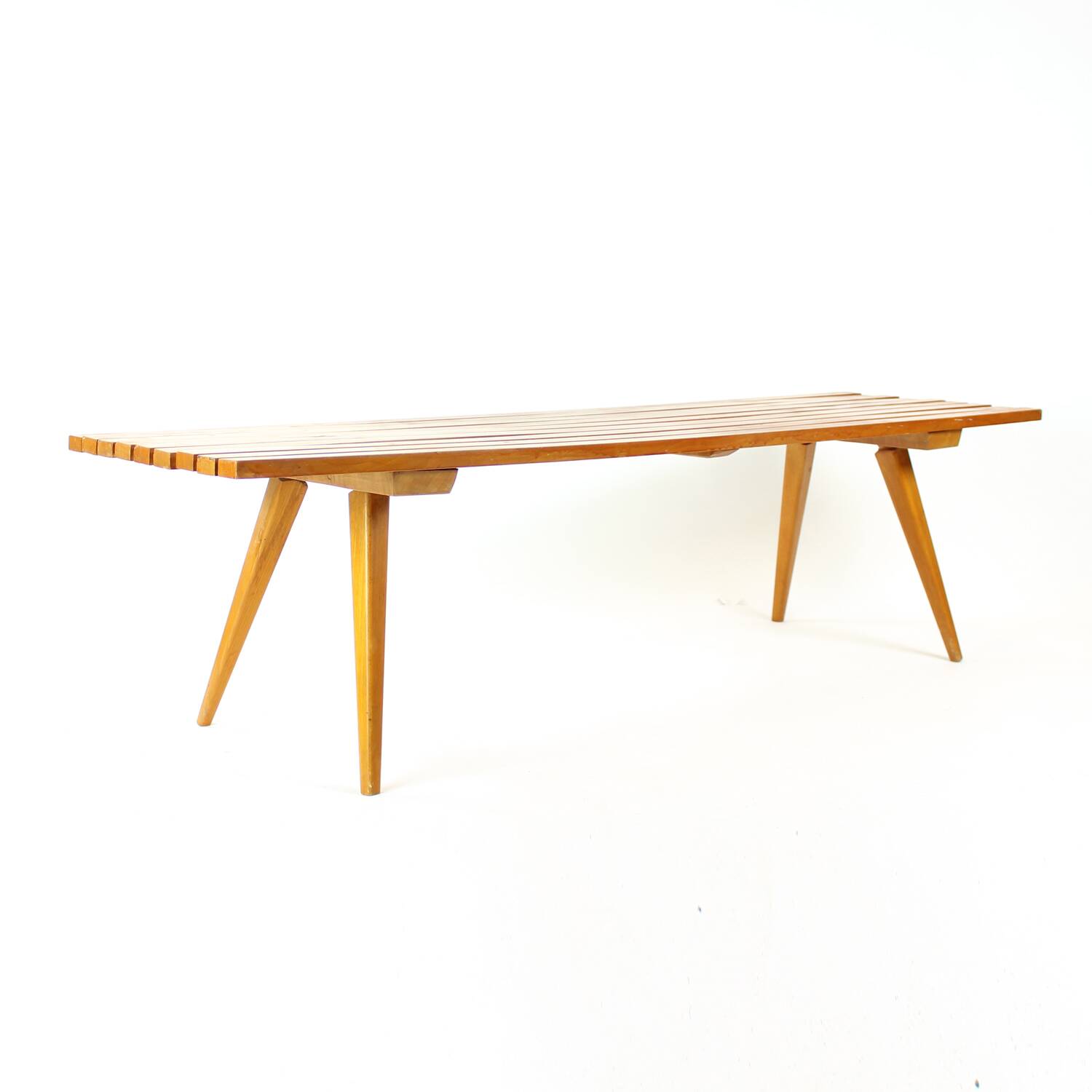 Vintage Bench In Wood, Czechoslovakia 1960s