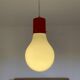 Giant 1970s Edison bulb glass hanging lamp
