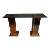 ﻿Vintage glass and mirror console from the 70s