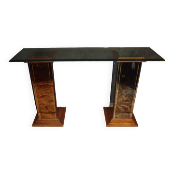 Vintage glass and mirror console from the 70s