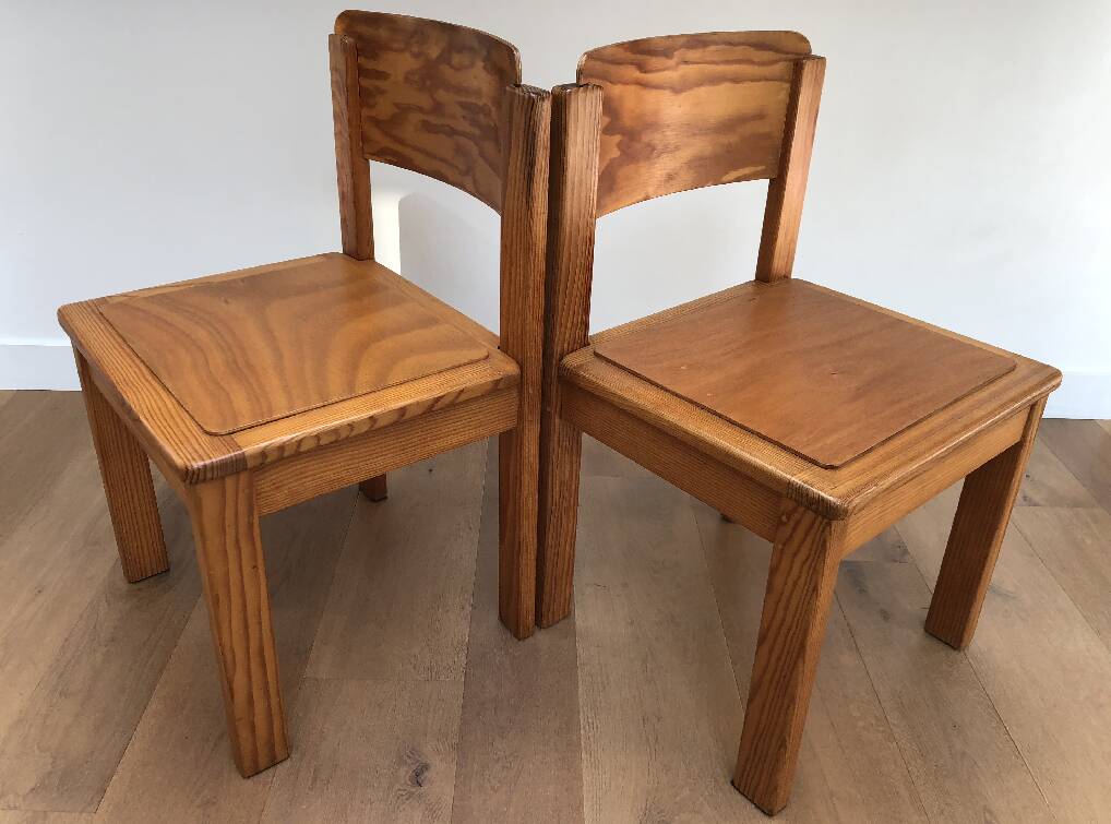 Pair of vintage chairs from the 1970s by Pierre Bégué