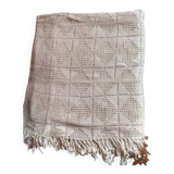 White cotton bed cover, Old crochet bed throw, white cotton bed cover