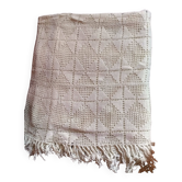 White cotton bed cover, Old crochet bed throw, white cotton bed cover
