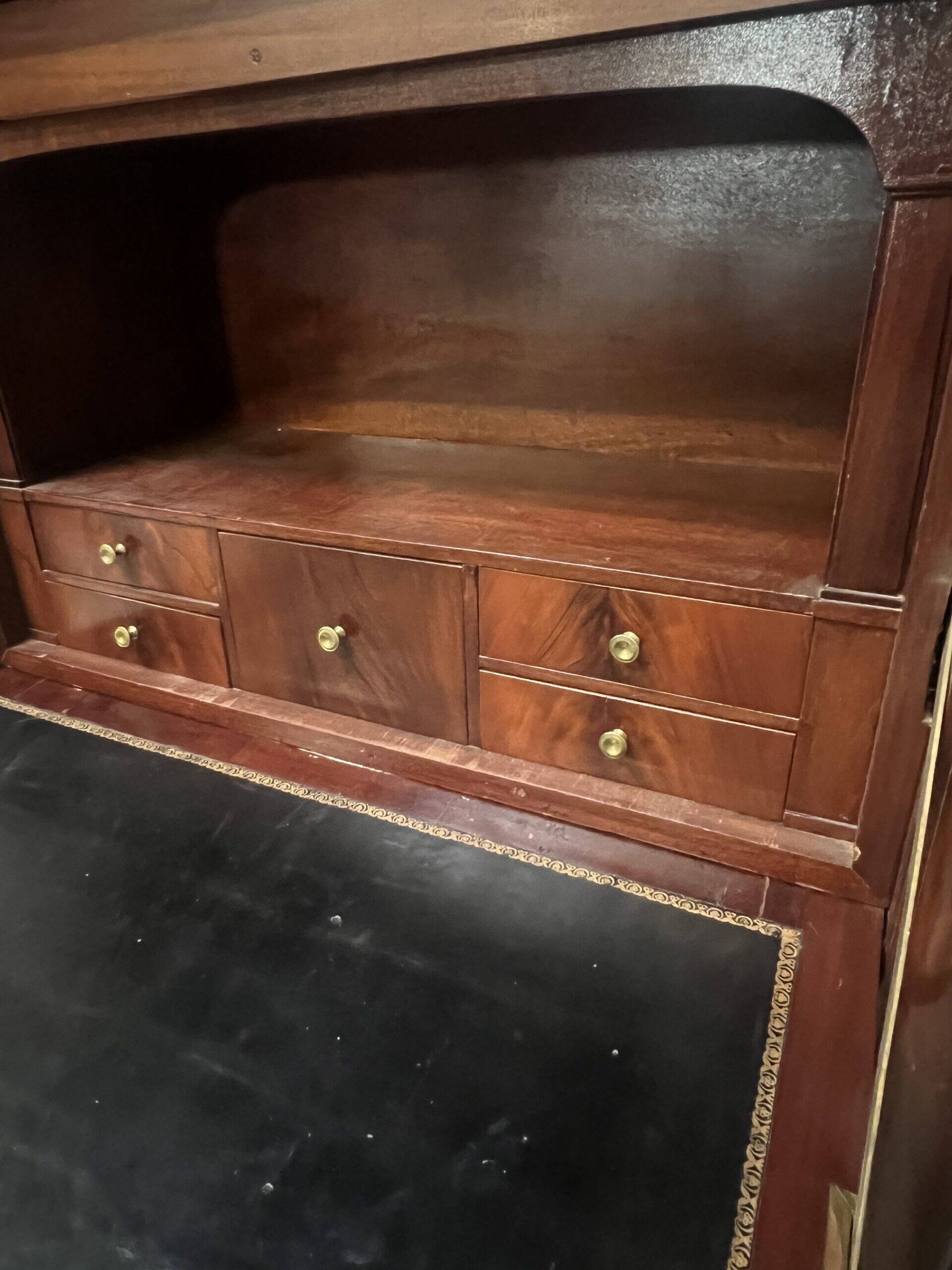 Empire period mahogany secretary, stamped Joseph Kochly, 19th century