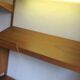 Modular 3-compartment teak wall shelving system with desk and lighting by Kai Kristiansen for FM, Denmark, 1960s