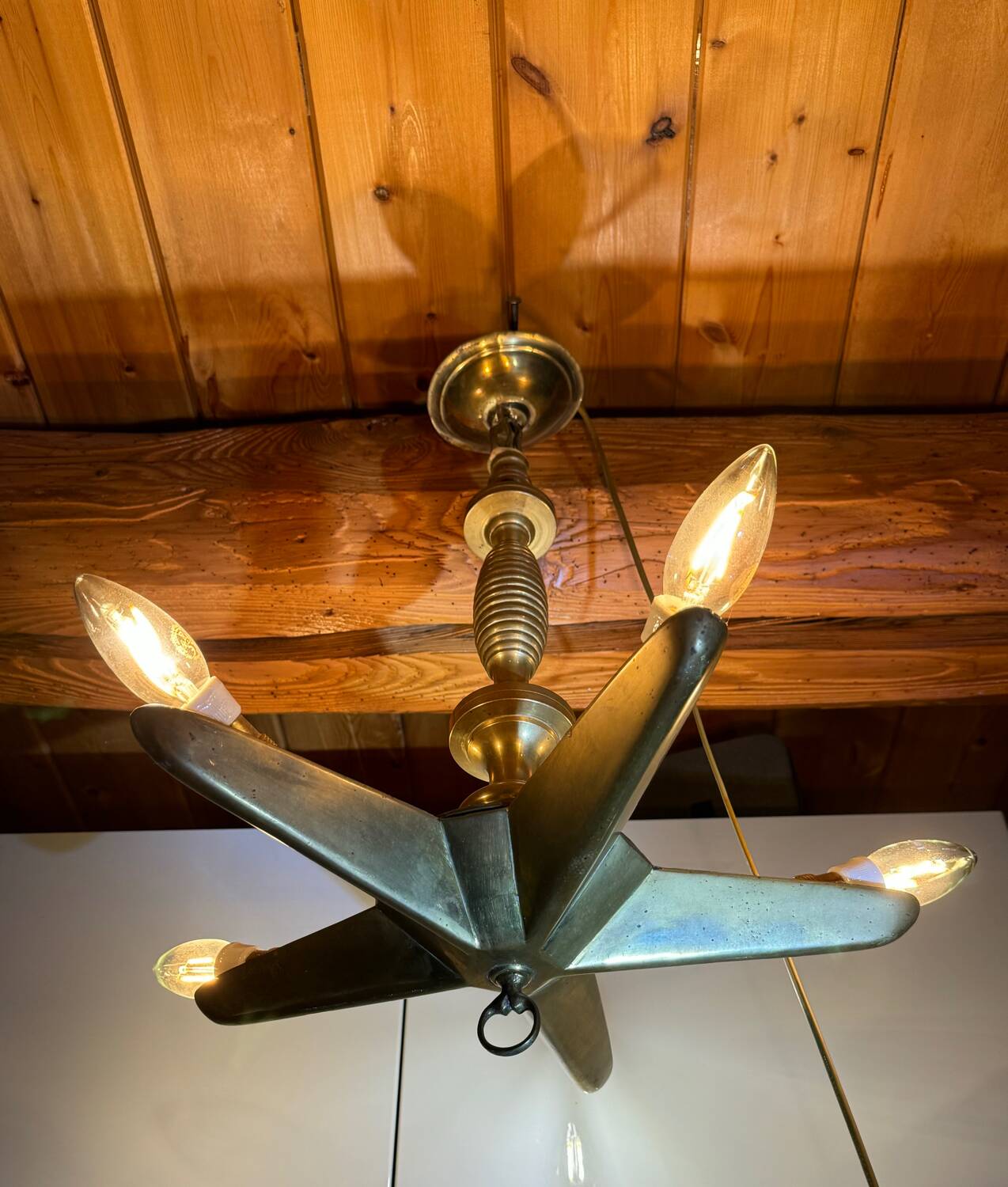 Mid-20th century star-shaped chandelier