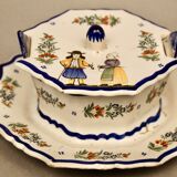 Antique butter dish in Quimper earthenware