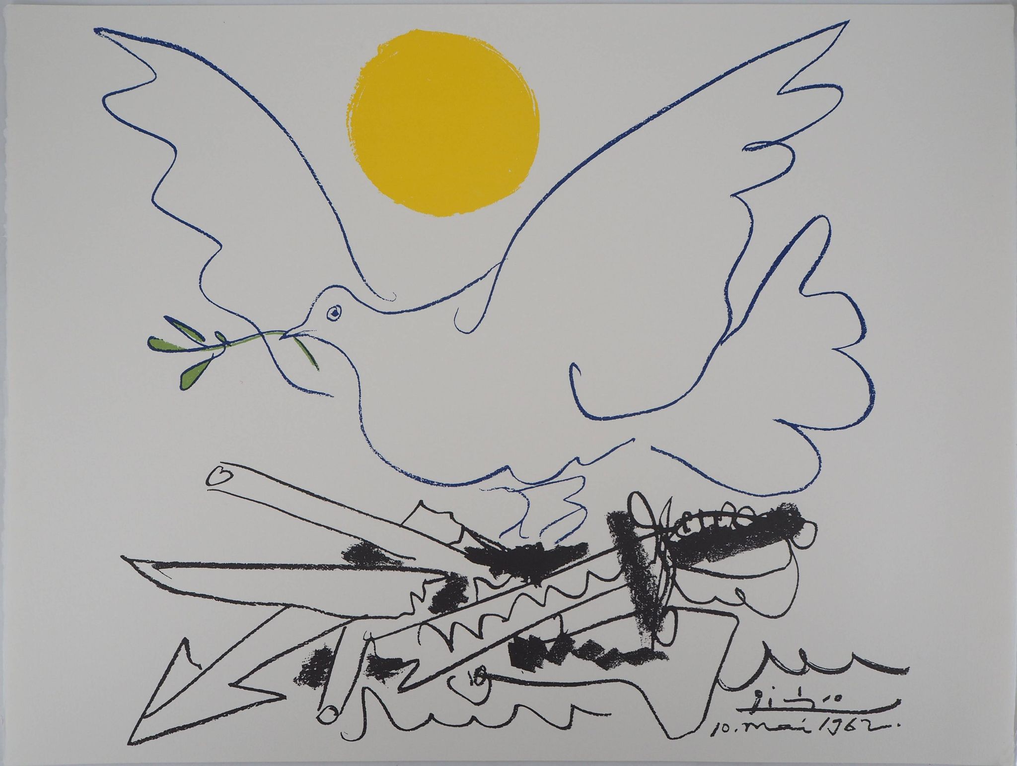 Pablo Picasso : Colombe de l'avenir, Lithographie signée