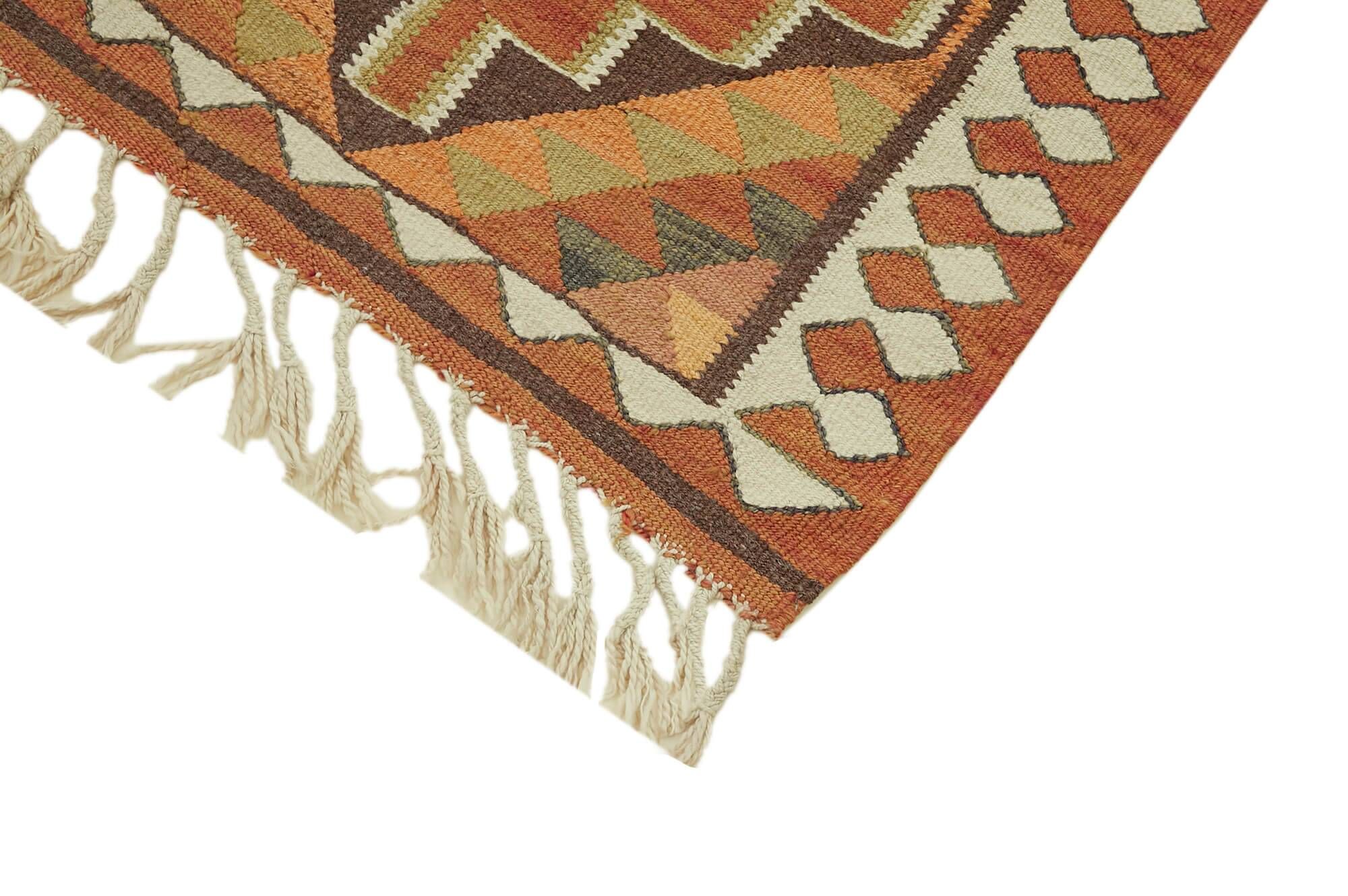 Turkish Handwoven Vintage Herki Kilim 86 cm x 340 cm
