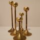 Set of 5 brass candlesticks from the 70s