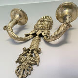 Wall lamp Mascherone Tragedia Greca in silver cast alloy