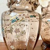 Pair of Art Nouveau crystal vases by Auguste Jean