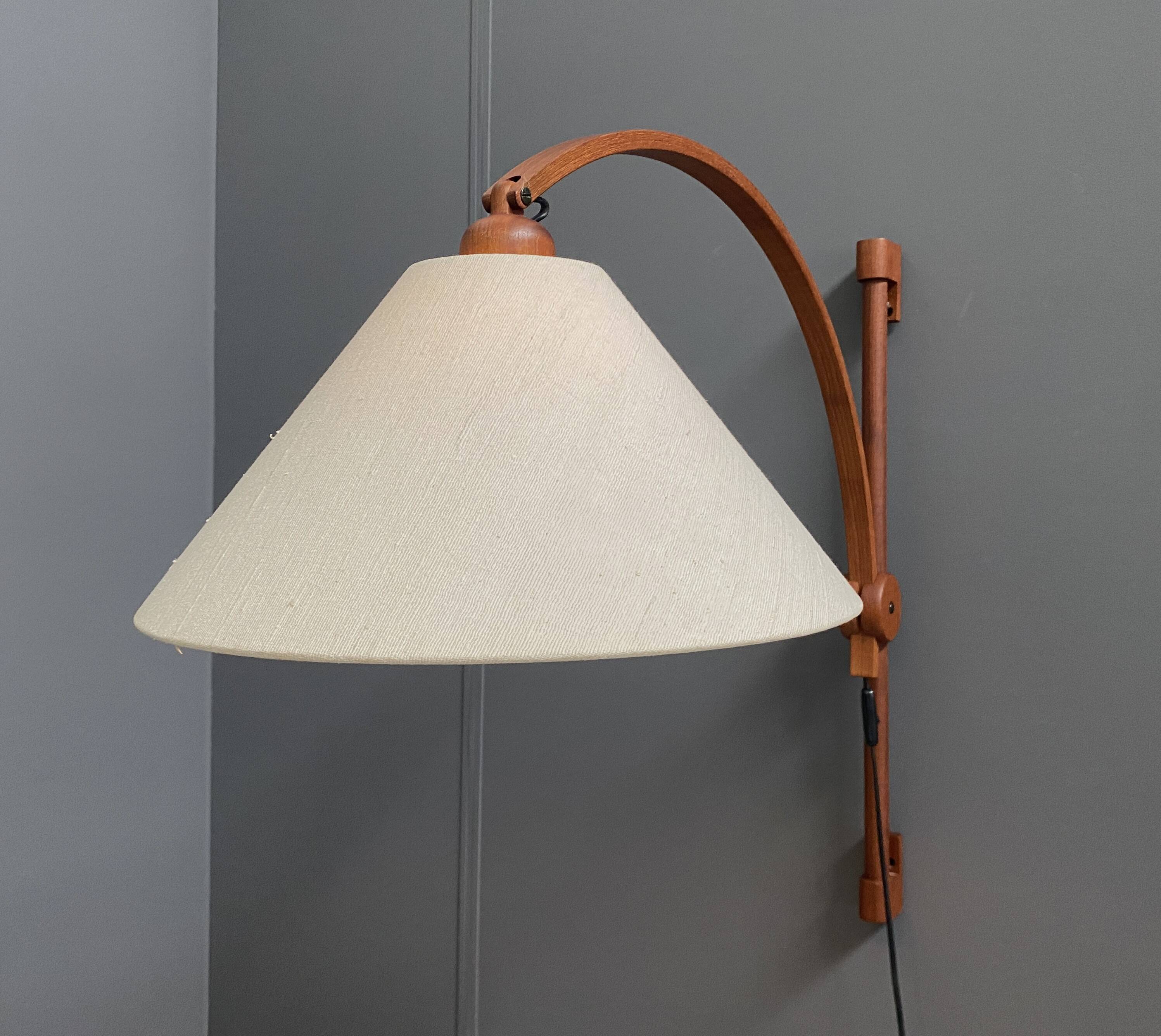 Danish teak wall lamp by Domus Denmark 1970s