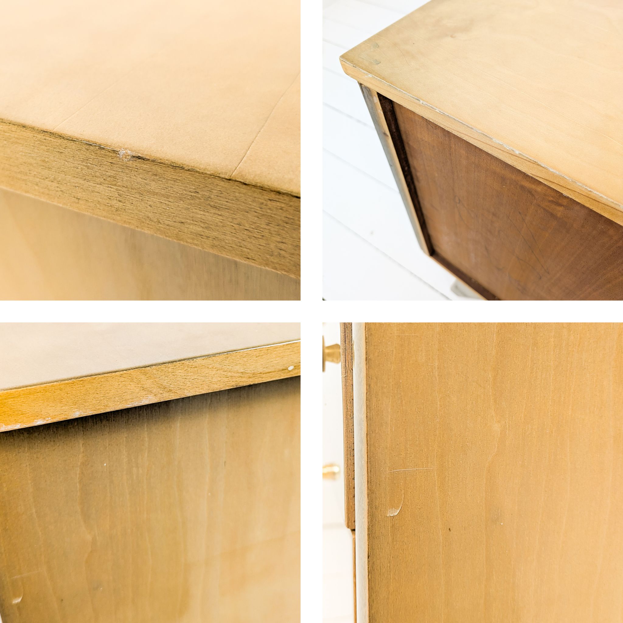 Table de chevet vintage en bois avec tiroir et placard, années 50