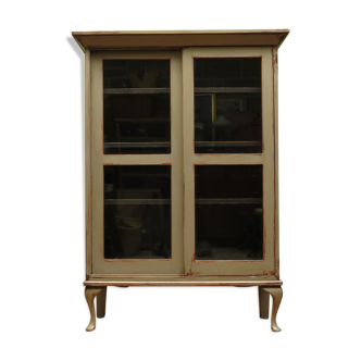 Grey bookcase display cabinet