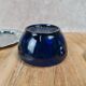 Vintage cobalt sugar bowl & chrome metal – pear shape
