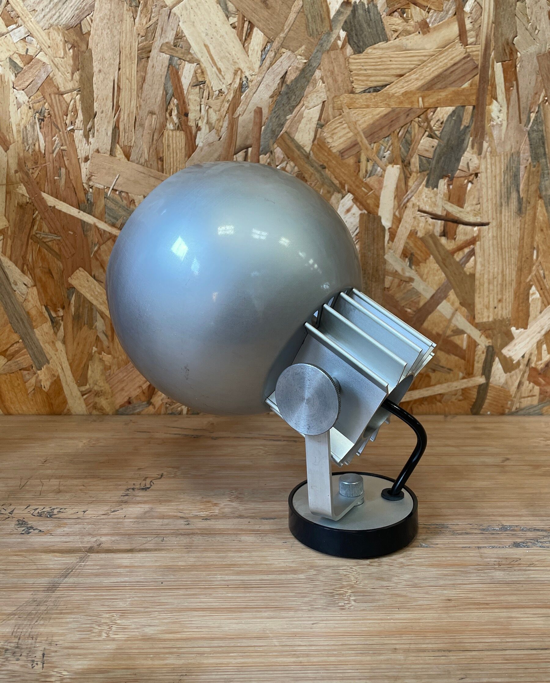 Brushed steel wall lamp from the 1970s - space age style