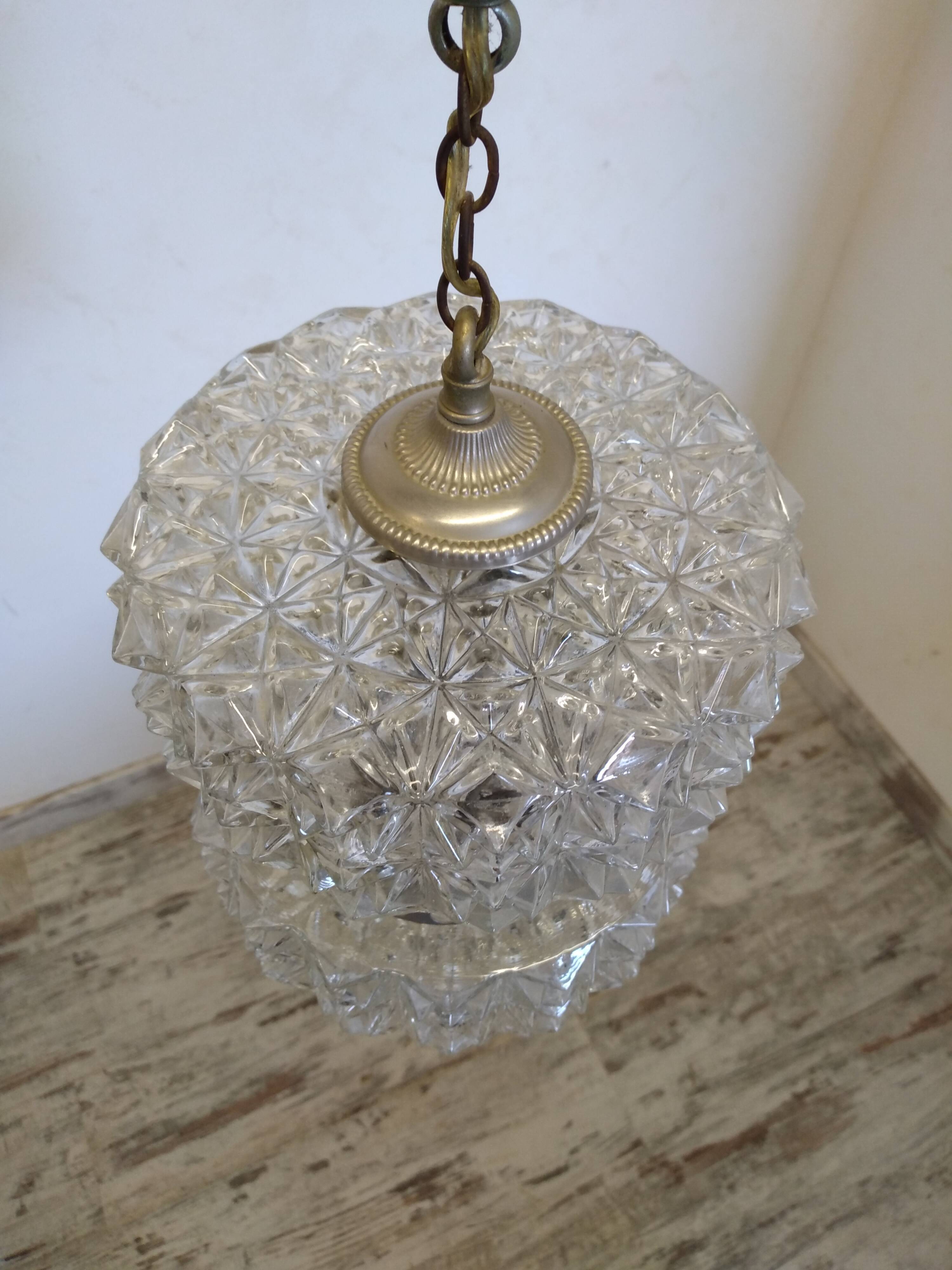Suspension en verre vintage