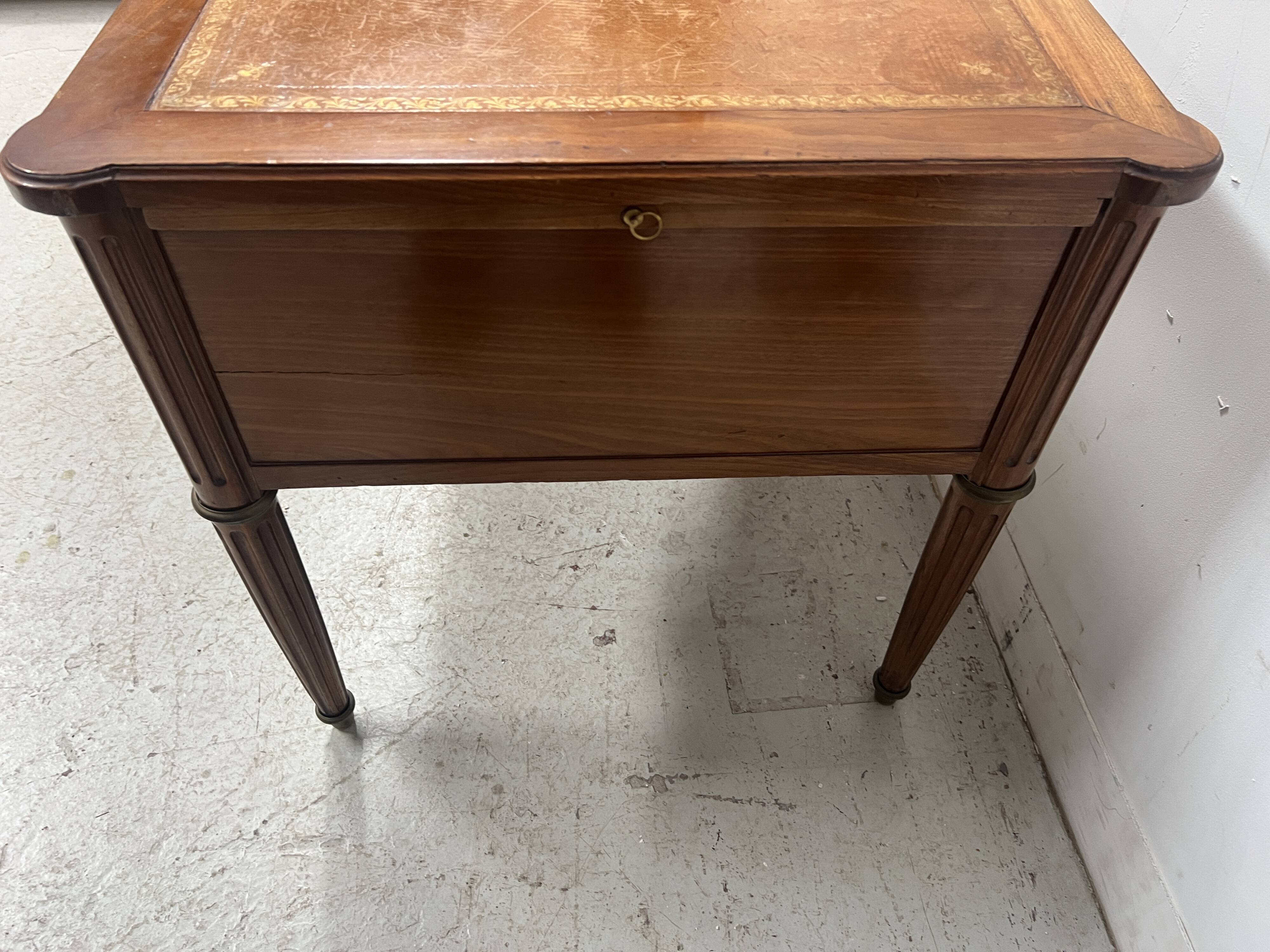 Louis XVI style walnut desk from the late 19th century.