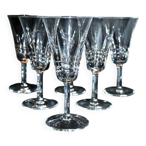 Lot de 6 verres à vin - cristal lorraine