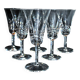 Lot de 6 verres à vin en cristal taillé style cerdagne - cristallerie lorraine lemberg? h13.5cm