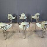 Vintage dining chairs by Belgo chrom, set of 6 - 1980s