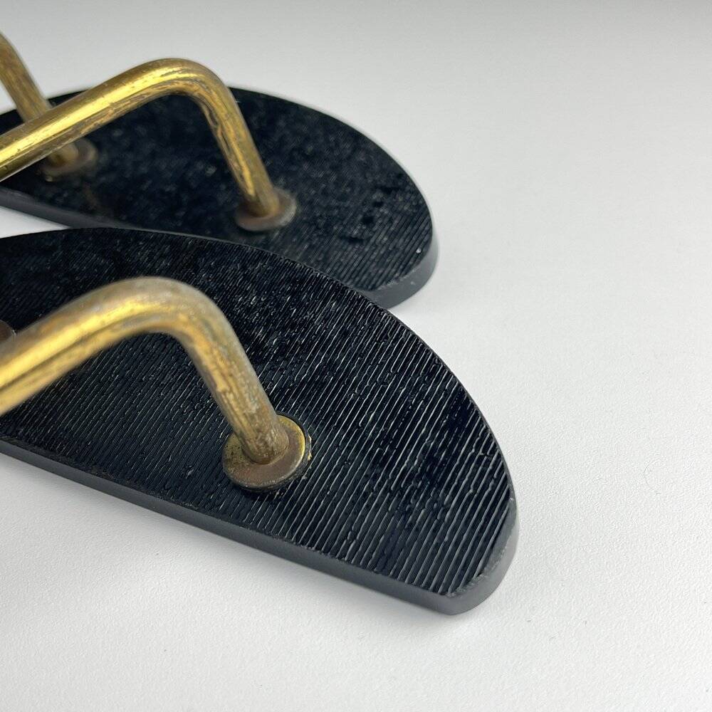 Vintage brass coat hooks, Italy, 1950s, set of 2