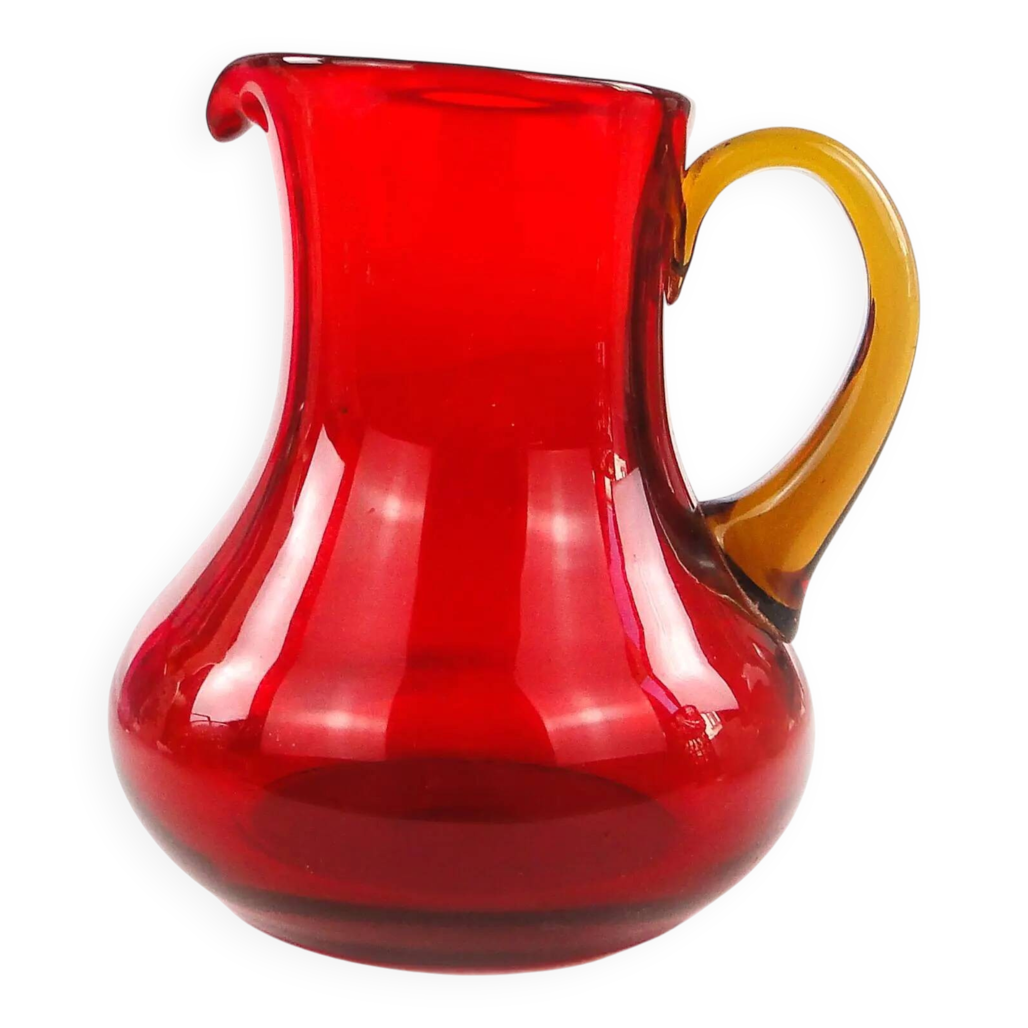 Jarre moderne du milieu du siècle, en verre, conçue par L. Fiedorowicz, Pologne, années 1970