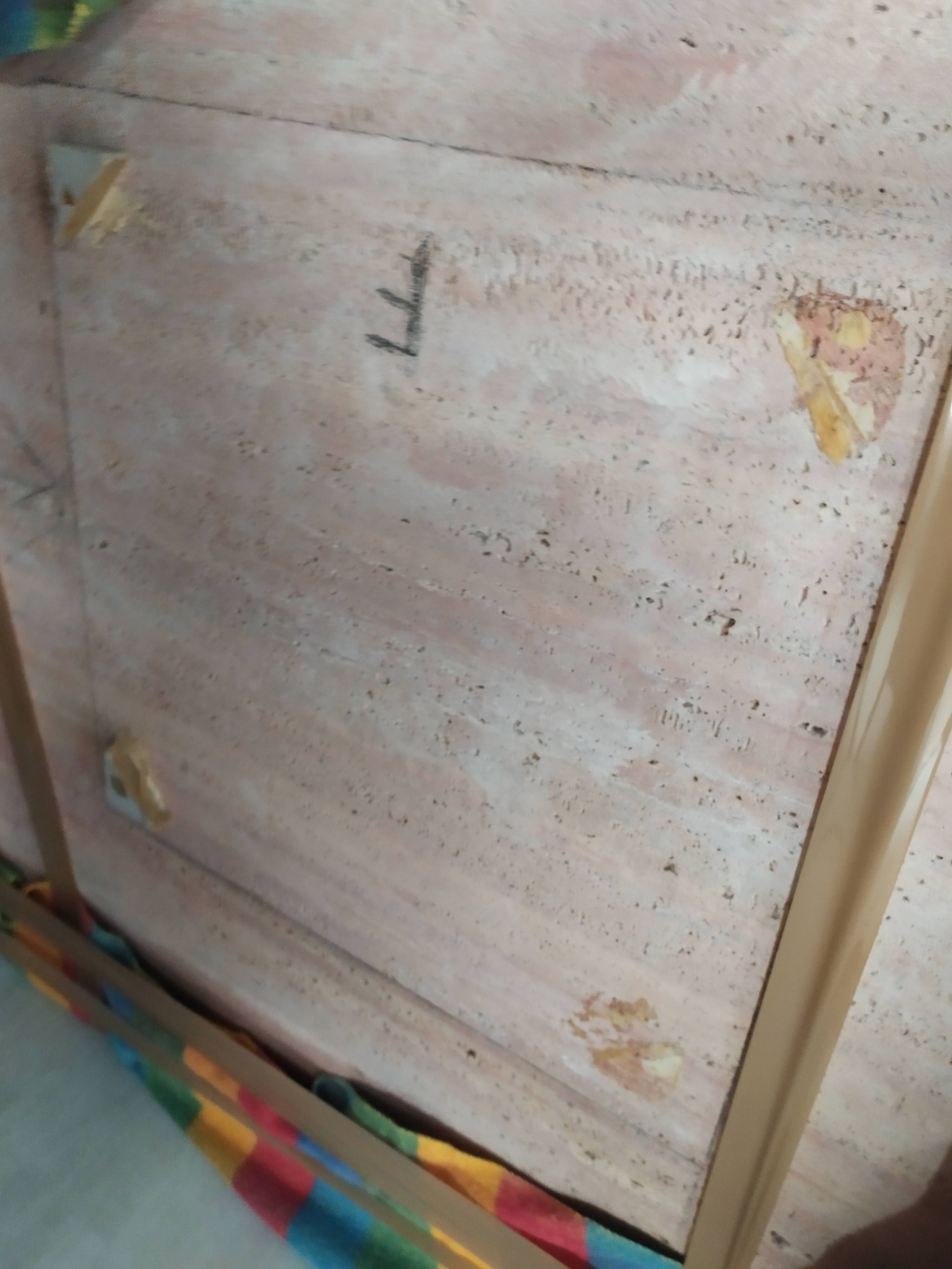 Travertine coffee table red design