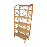 Etagère en rotin vintage année 1950/1960