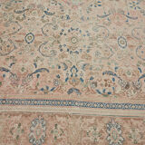 Handmade oriental unique 1980s 291 cm x 384 cm beige wool carpet