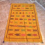 Handmade wool Berber rug – Colourful bohemian Moroccan kilim