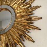 Sun mirror in golden resin 50cm