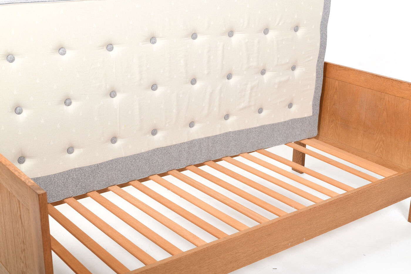 Fine Danish Box Sofa / Daybed in Oak 1960s. New Upholstered