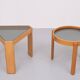 Porada Arredi Beechwood Smoked Glass side tables 1970s Italy