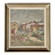 Vintage Impressionist Cityscape Scene Oil Painting Signed by Artist 1947