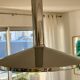 Large chrome pendant lamp Hustadt Leuchten 1960