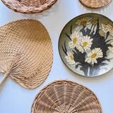 VINTAGE Wicker and Brass Wall COMPOSITION