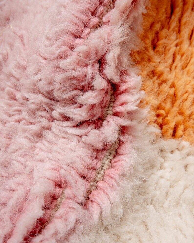 Traditional handmade pure wool rug, size 145 x 255 cm