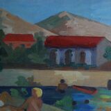 Painting the beach year 60s/70s Vintage