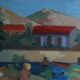 Painting the beach year 60s/70s Vintage