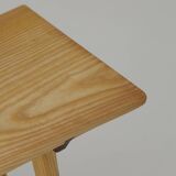 Contemporary handcrafted stool / end table in solid ash and oak wood
