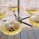 Art Deco Chandelier in Chrome, Beech, Walnut and Glass, Czech, 1920s