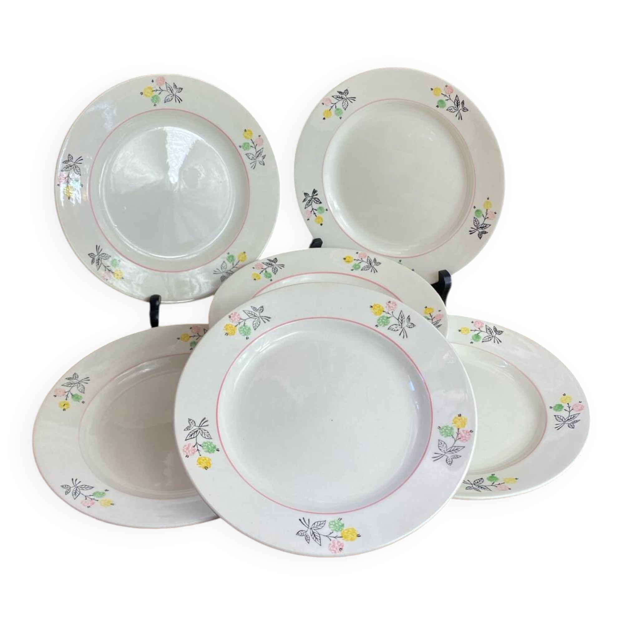 Dessert plate in porcelain, Gien