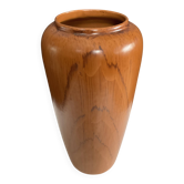Vintage ceramic vase with wood decor