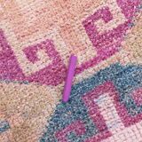 3x10 Rug For Hallway Pink Blue Vintage Runner Rug, 85x318Cm