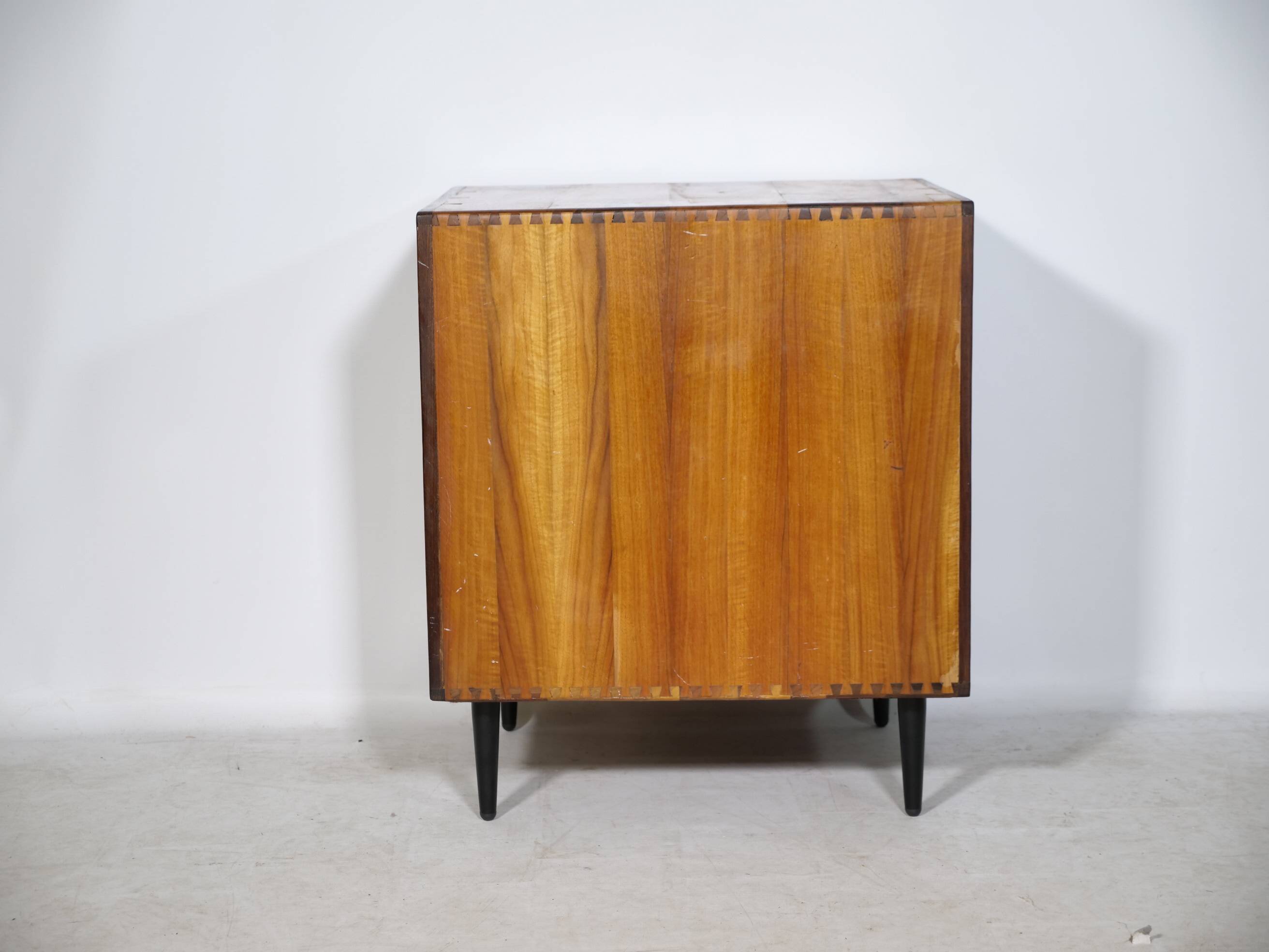 Mid-Century Solid Cherry Document LP Vinyl Cabinet, Unique Piece, 1960s
