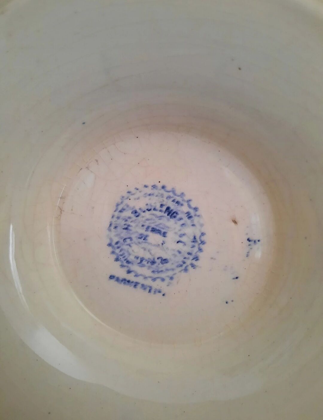 Antique mounted plate in iron earthenware