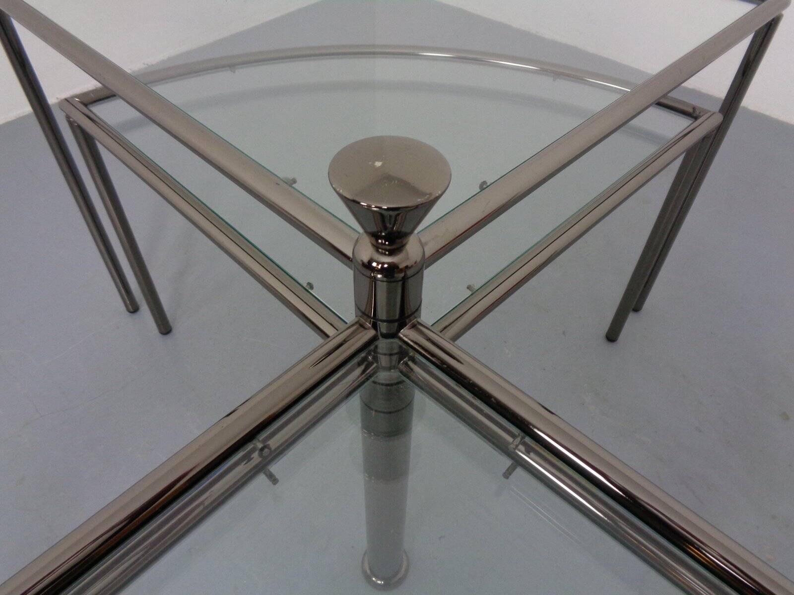 Italian Adjustable Glass Coffee Table, 1970s