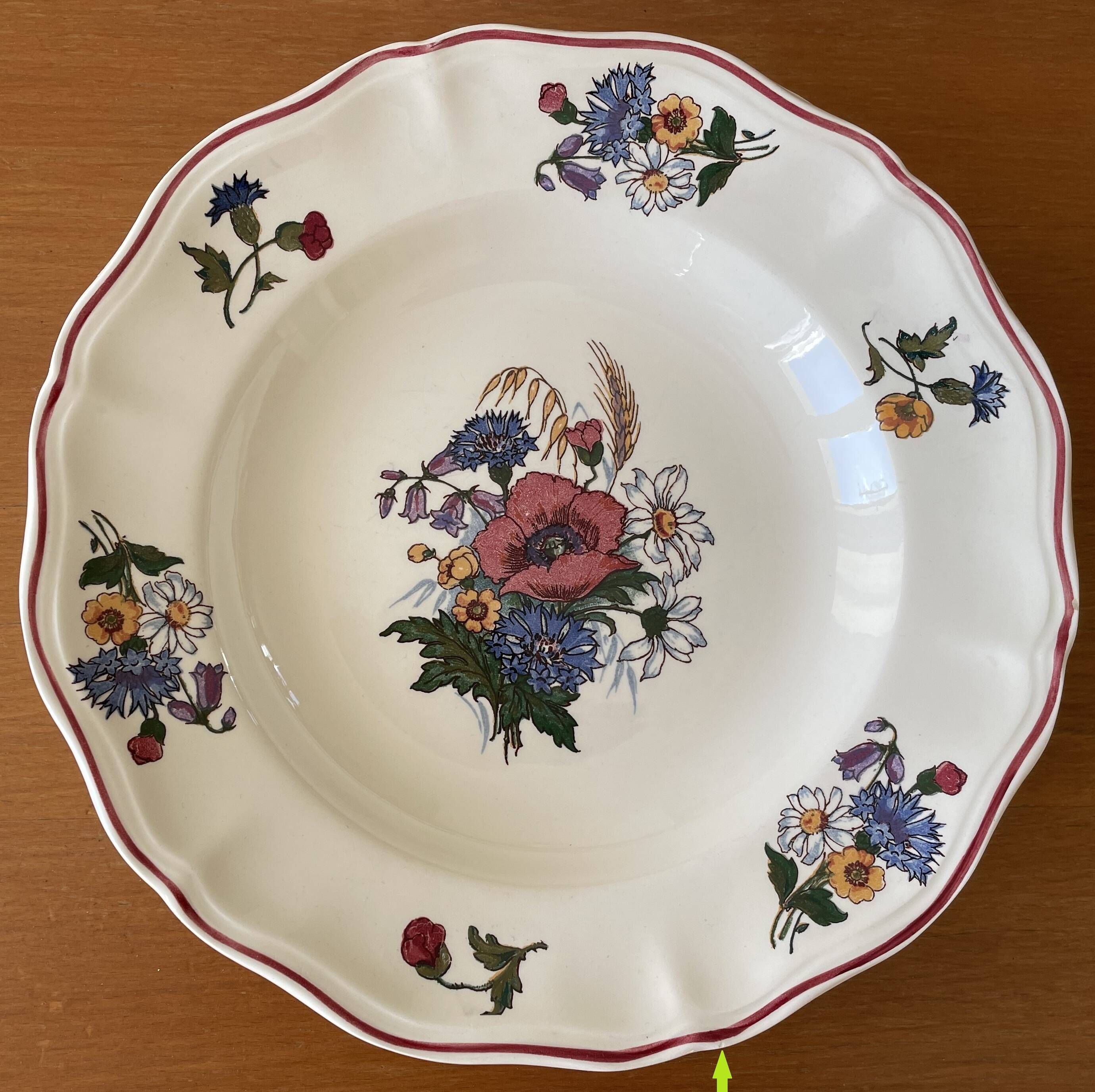 6 large antique deep plates in Sarreguemines earthenware